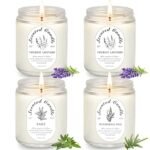 Lavender Candle Gift Set, 4 Pack Soy Wax Scented Candles for Home – Lavender, Sage & Ponderosa Pine – Aromatherapy Candles for Relaxation, Stress Relief & Christmas Gifts for Women