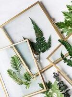 AceList Set of 3 Metal Geometric Glass Photo Frames: 4"x4", 4"x6", 5"x7" Sizes Included - Image 3