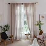 84-Inch Linen Curtains with Embroidered Stripes - Light Filtering Tassel Boho Drapes for Living Room or Bedroom, 2 Panels (52"W x 84"L, Khaki) - Image 4