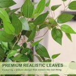 VIVATREES 5FT Artificial Ficus Tree in White Planter – Realistic Silk Faux Plant for Home, Office & Garden Decor. - Image 4