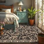 GarveeHome Boho Leaf 5x7 Rugs: Soft, Non-Slip, Washable, Stain-Resistant Carpet for Bedroom & Living Room. - Image 2