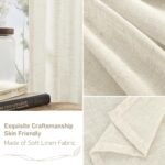LAMIT Natural Ivory Semi-Sheer Linen Curtains, 84" Long, Cream White Light Filtering Drapes, 2 Panels, 52"x84" for Bedroom/Farmhouse. - Image 8