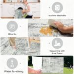Modern 8x10 Washable Area Rugs - Soft, Non-Slip, Stain-Resistant Carpet for Living Room, Bedroom, Office in Grey. - Image 5