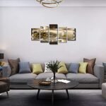 LUDUHU Yellow Orchid Canvas Print - Abstract Wall Art for Home Decor, 40x20 inch Floral Artwork. - Image 2