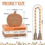 Autumn Pumpkin Tiered Tray Decor, Wood Book Stack & Thanksgiving Home Signs for Farmhouse Style. - Image 2