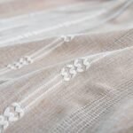 84-Inch Linen Curtains with Embroidered Stripes - Light Filtering Tassel Boho Drapes for Living Room or Bedroom, 2 Panels (52"W x 84"L, Khaki) - Image 7