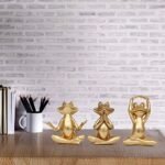 Set of 3 Gold Frog Yoga Figurines - Modern Decor for Living Room, Office, or Bookshelves. Perfect Gift for Moms! - Image 4