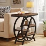 Tribesigns 3-Tier Narrow End Table: Stylish Wood Side Table with Metal Frame for Living Room & Bedroom Storage - Image 3