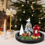 Small Round Wooden Decorative Tray for Coffee Tables—Rustic Black Farmhouse Home Décor & Bathroom Accessory. - Image 2