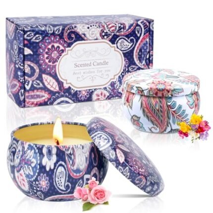 Scented Candle Gift Set for Women, 2 Pack 2.5 oz Aromatherapy Candles for Home Scented, Christmas Gifts for Women, Ideal Stocking Stuffers Holiday Gifts for Mother Coworker Teacher Friends Birthday
