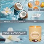 Vanilla Coconut Candle - 9 oz Soy Wax Aromatherapy Candle Gift for Men & Women, Scented Tin Jar. - Image 2