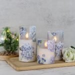 DRomance Flameless Candles: Real Wax LED Hydrangea Design, Battery Operated, Remote Timer - Perfect for Holiday Decor! - Image 4