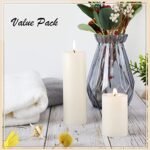 Nuogo 12-Pack Ivory Dripless Unscented Pillar Candles | Tall Paraffin Wax Tapers for Weddings, Spa, Birthdays, and Home Decor - Image 5