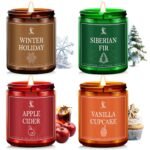4 Packs Scented Candles for Home,Long Lasting Scented Candles Set, Aromatherapy Birthday Candles for Winter Fall Decorations, Halloween Chirtmas Gifts for Women Men Family