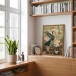 Framed Vintage Hummingbird Wall Art – 3D Floral Bird Decor for Living Room, Bedroom & Office, 12x16 inch. - Image 3