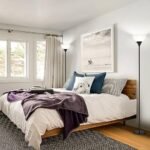 Coucrek LED Floor Lamp: Black Modern Torchiere with White Shade for Living Room or Dorm – Bulb Not Included - Image 8