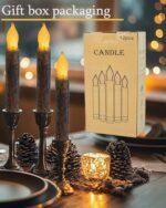 ONEIHOMM 12 Pcs 6.5'' Real Wax Flameless Taper Candles with Timer – Rustic Battery-Operated Decor for Halloween - Image 5