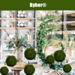 BYHER Handmade Natural Green Moss Decorative Balls (3.5") - Set of 6 for Home Decor - Image 4