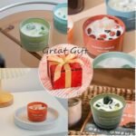 Healing Crystal Chakra Jar Candles Set - Scented Soy Candles for Women in Green & Orange (2 Pack) - Image 3