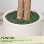 VIVATREES 5FT Artificial Ficus Tree in White Planter – Realistic Silk Faux Plant for Home, Office & Garden Decor. - Image 3