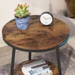 Tribesigns 2-Tier Round End Table with Storage Shelf – Rustic Brown Industrial Nightstand for Small Spaces - Image 7