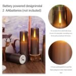 Upgrade your space with Thorbling Flameless LED Candles: 9 Realistic Flickering Pillars, Battery Operated with Remote Timer (Grey). - Image 3