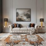 RORIANO Set of 2 Gold Modern Table Lamps with Black Grid Shade - Perfect for Living Room or Bedroom, Includes 2 Bulbs - Image 8