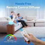 ASAKUKI 500ml Essential Oil Diffuser with Remote Control - 5-in-1 Ultrasonic Humidifier, Timer, Auto-Off (White) - Image 6