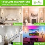 Depuley Wireless Wall Sconce Set: 2 Rechargeable Battery-Powered Lights with Remote - 15 Colors for Bedroom & Living Room - Image 2
