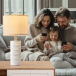 Reaketon 20" Ceramic Table Lamps Set of 2 for Living Room & Bedroom Nightstands - Modern White Decor - Image 3