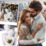 Mini Couple Statue for Living Room and Bedroom Decor, Perfect Anniversary Gift (White, 3.15in) - Image 4