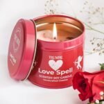 Love Spell Scented Candles with Rose Petals & Crystals - 5oz Organic Soy, Non-Toxic Aromatherapy Gift for Home Décor. - Image 5