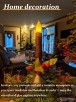 ONEIHOMM 12 Pcs 6.5'' Real Wax Flameless Taper Candles with Timer – Rustic Battery-Operated Decor for Halloween - Image 3