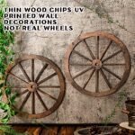 Qunclay 2 Pcs Wooden Wagon Wheel Decor – Vintage Rustic Western Cowboy Party Decorations, 12 Inch, Brown - Image 4