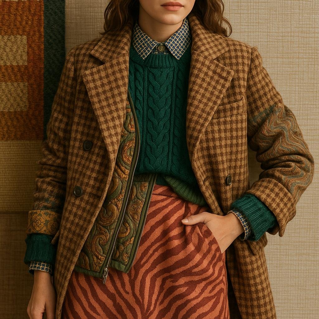 Mixing Textures and Patterns to Create a Unique Layered Look