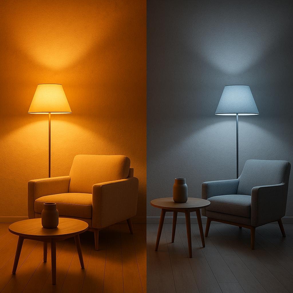 Exploring the Impact of Warm and Cool Artificial Lighting on Beige and Gray