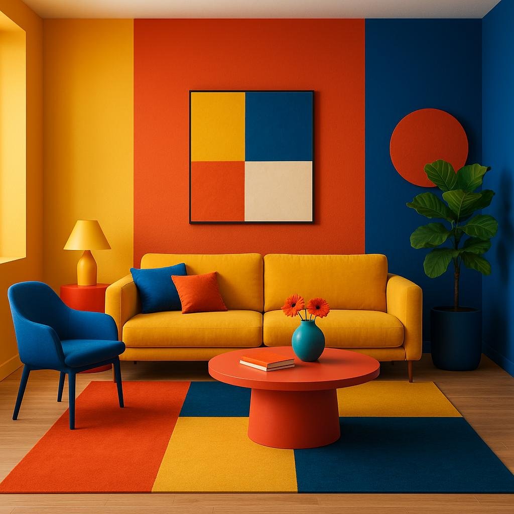 Using Color blocking to Define and Energize Your Living Room