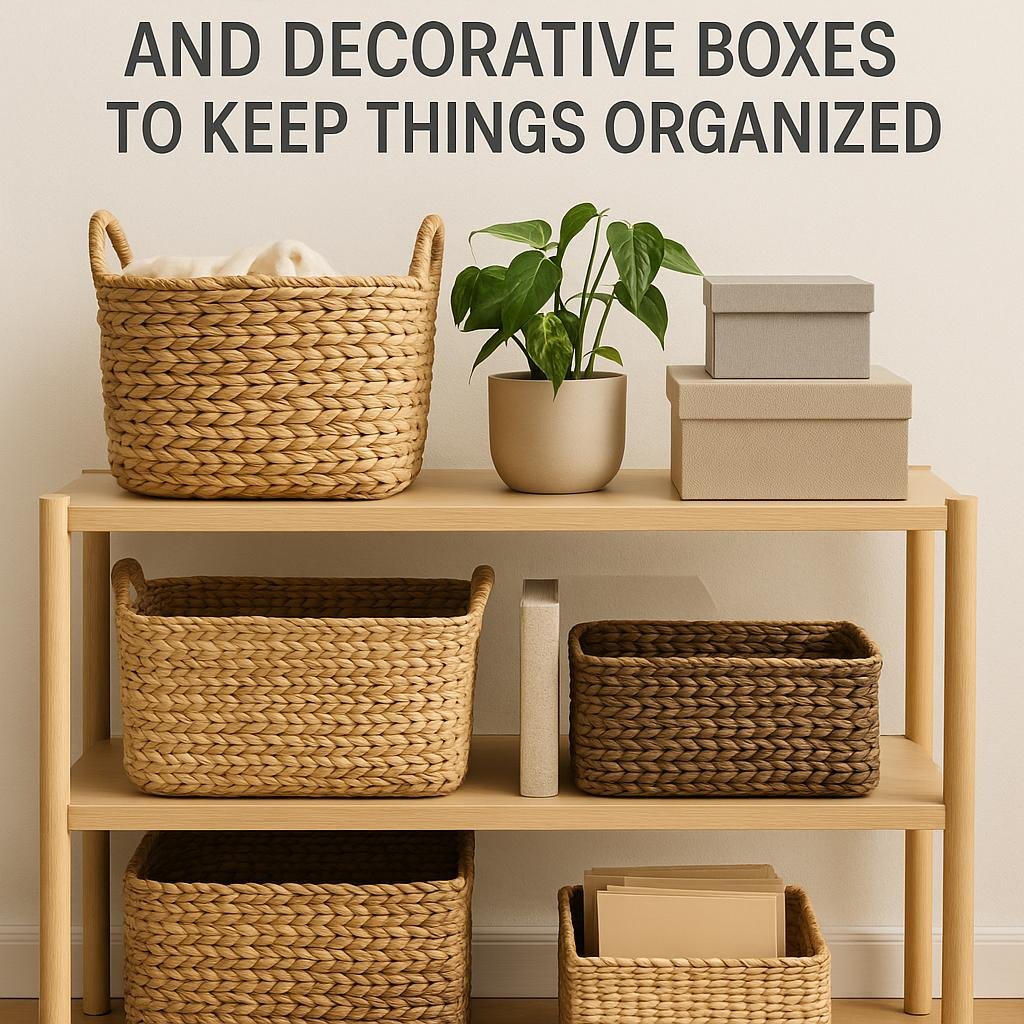 Incorporating Storage baskets and Decorative Boxes to Keep Things Organized