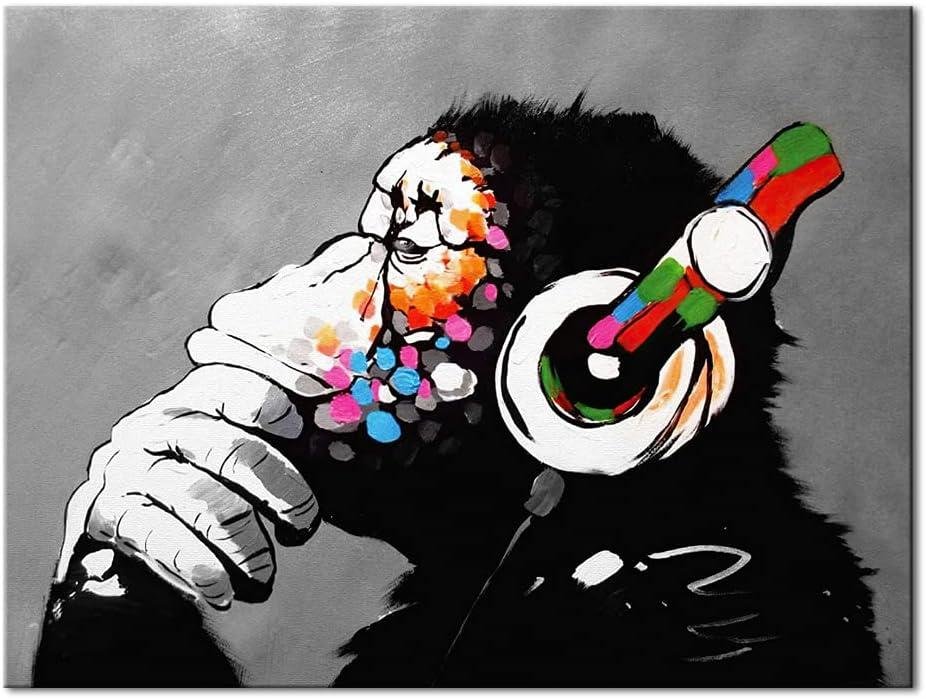 Our Review of wieco art's Stylish Banksy Monkey Headphone Canvas ⁣Print