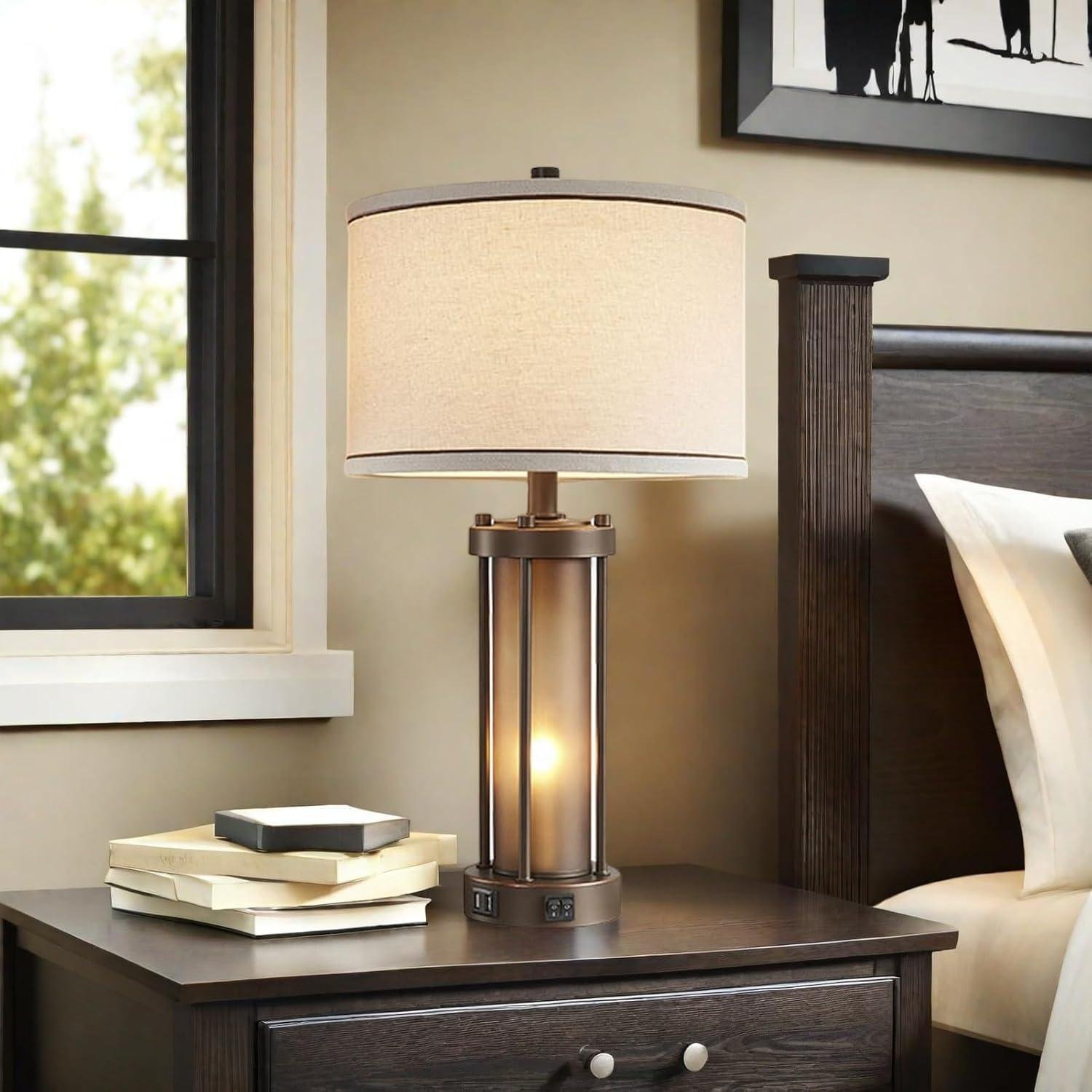 Our Review: Stylish Farmhouse Lamps with USB Ports & Nightlight Features