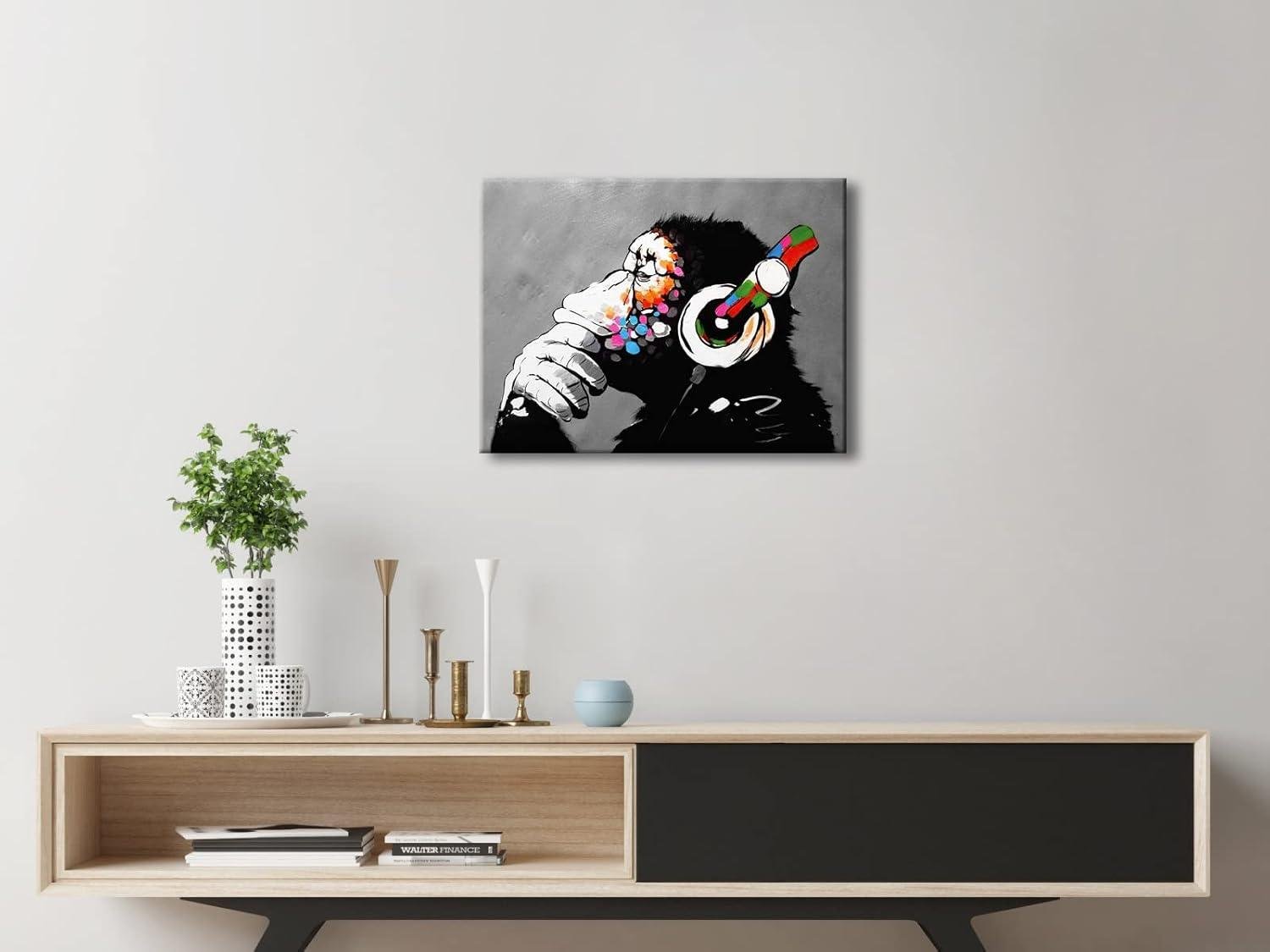 Our ⁣review of Wieco Art's Stylish Banksy Monkey Headphone Canvas ​Print