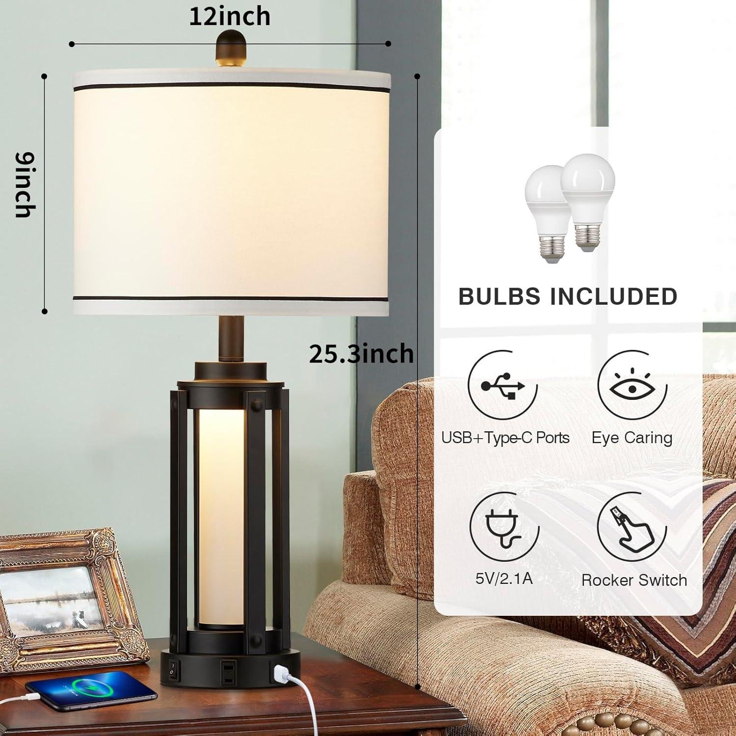 Our honest⁢ Review: Modern industrial Table Lamps with ‌USB Charging