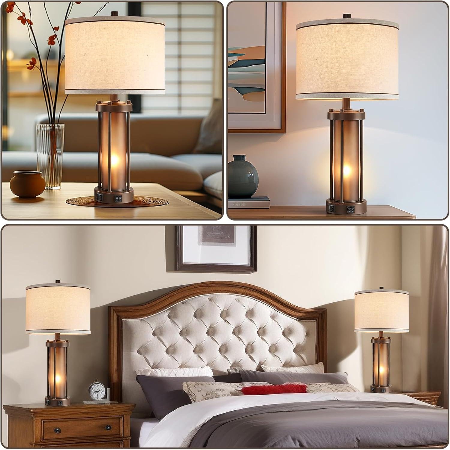 Our Review: Stylish Farmhouse Lamps with USB Ports & Nightlight Features