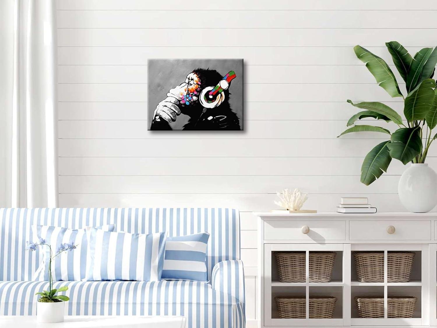 Our Review of Wieco Art's Stylish ⁢Banksy Monkey ‍Headphone Canvas Print