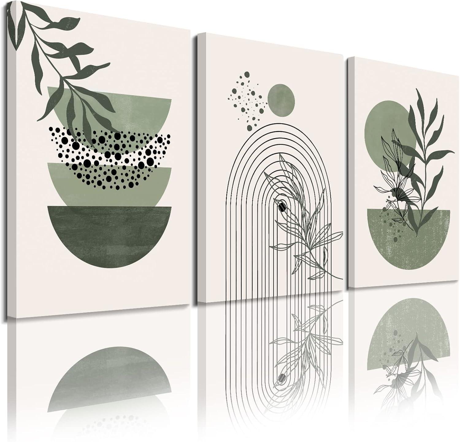 Serene Sage: Our Review of the Minimalist Green Boho Art Trio