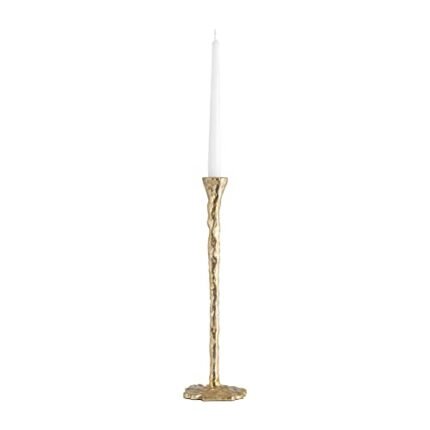 Sagebrook Home Modern Taper Candle Holder - Elegant Aluminum Decorative Stand with Metallic Finish for Home & Office - Stylish Accent for Living Room & Bedroom - 11" Gold