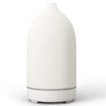 Essential Oil Diffusers,Handmade Ceramic Aromatherapy Diffuser for Room and 9 Colors Night Light for Home,Auto-Off (White)