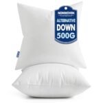 MIULEE Set of 2 Throw Pillow Inserts 18x18 Inches, 100% Virgin Filling Nonwoven Pillow Inserts for Couch Sofa Living Room