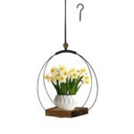 Indoor Hanging Planter with Sturdy Wood Base - Modern Boho Macrame for 3-5.5" Pots (Pots Not Included) - Image 7