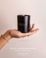 Benevolence LA Rose & Sandalwood Christmas Candle | 6oz Soy Candle for Home | Black Holiday Gift for All - Image 3